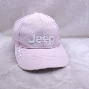 Jeep Hat Cap Adjustable Strap Back Pink  White Wrangler 4x4 Off Road Womens